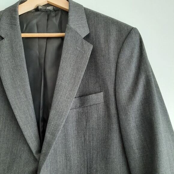 BANANA REPUBLIC 100% Wool Tailored Fit Blazer Jacket Gray Men's Sz 42 R - Picture 4 of 15